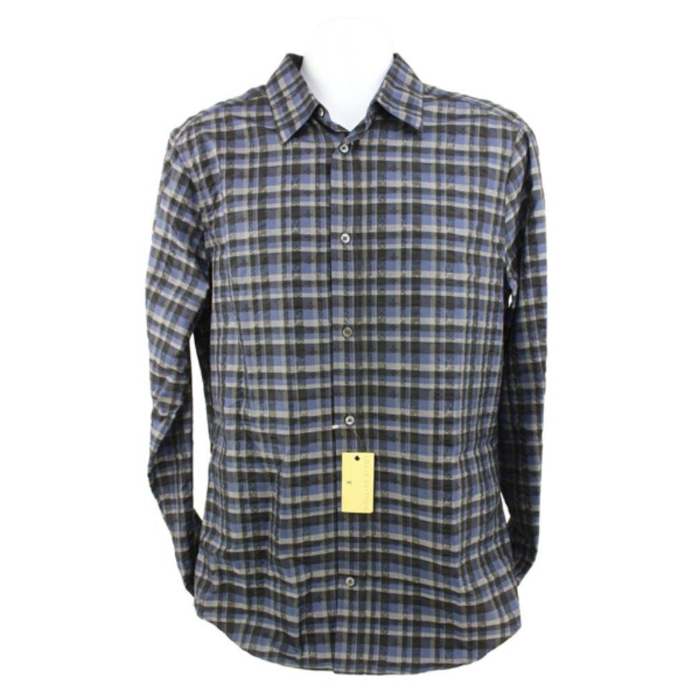 Louis Vuitton Men's XL Plaid LV Monogram Long Sleeve Button Down Shirt 27lk712s